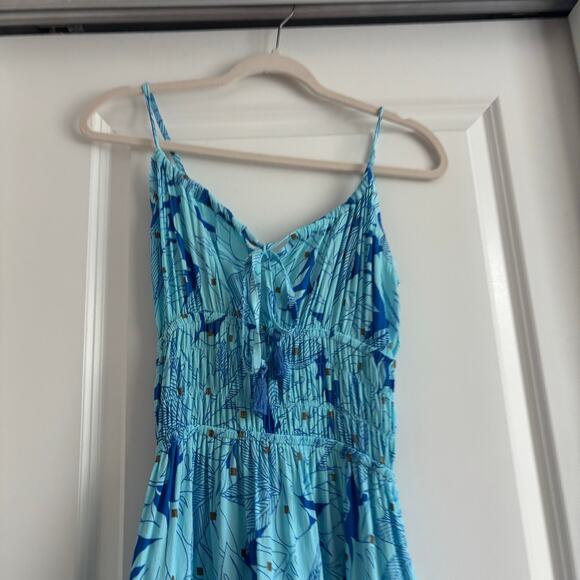 Lusana Women’s Lindi Mini Dress Sz Blue Sz 6 Resort Vacation Tiered EUC - Picture 11 of 13